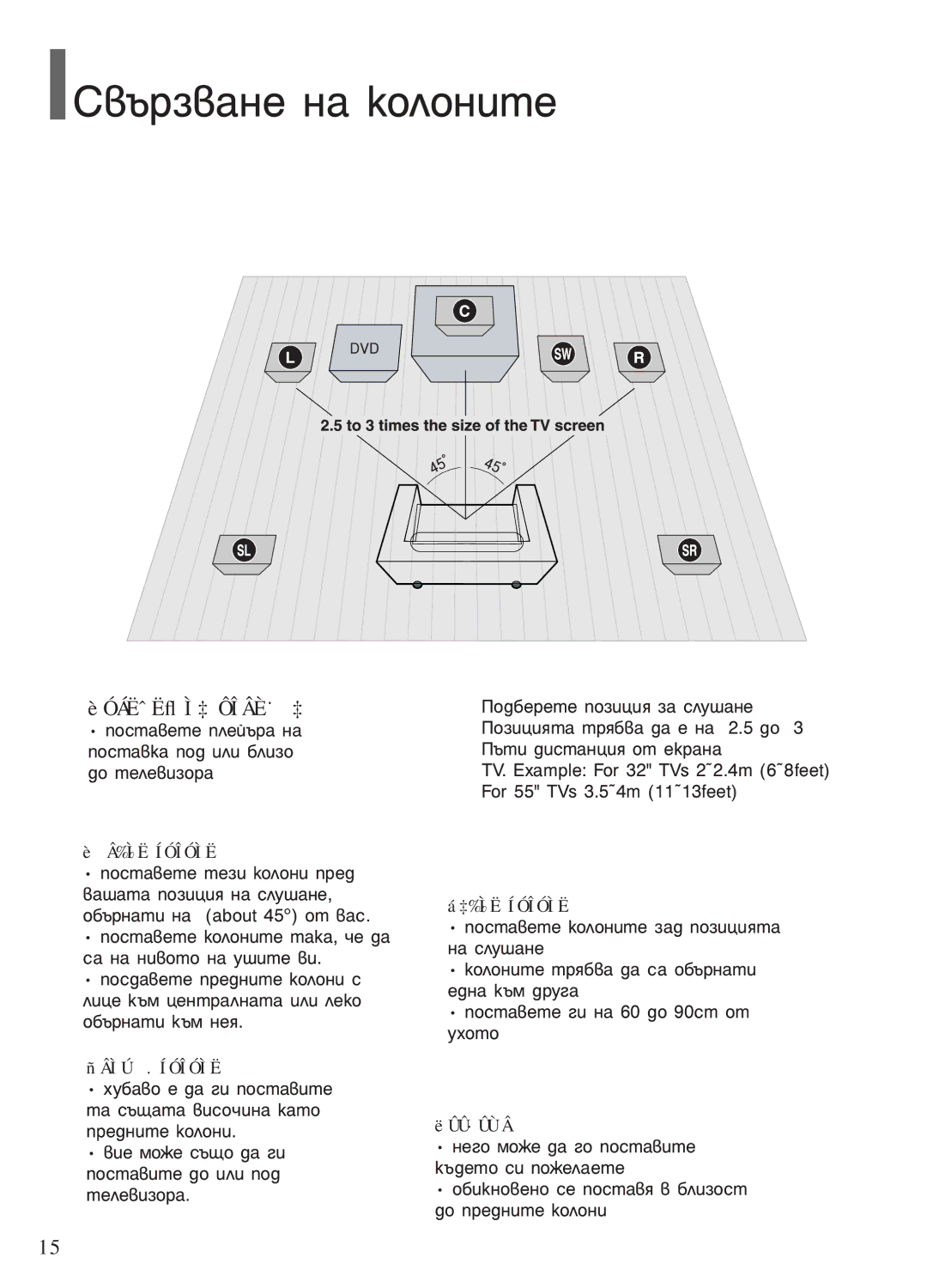 Samsung HT-P1200R/ELS manual ‚˙Á‚‡ÌÂ Ì‡ Íóîóìëúâ, ÈÓÁËˆËﬂ Ì‡ ÔÎÂÈ˙‡ 