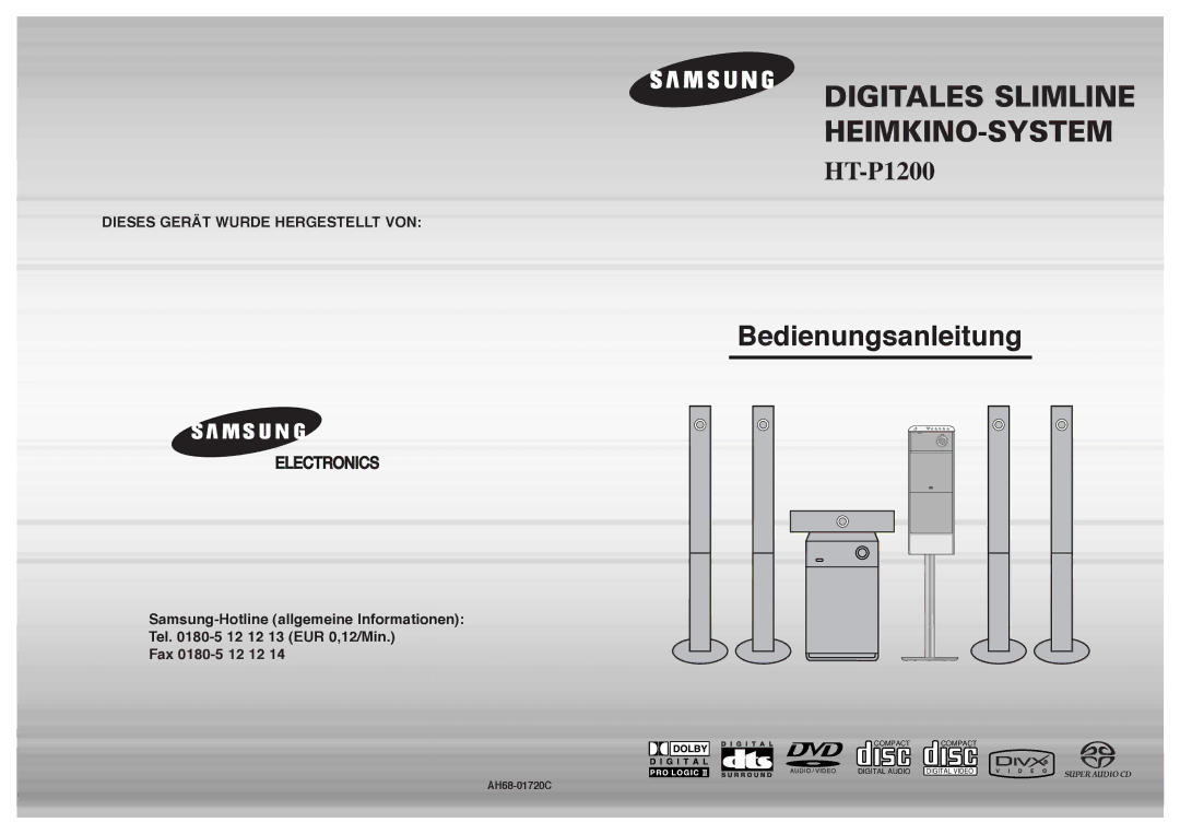 Samsung HT-P1200R/ELS, HT-P1200T/ADL manual Bedienungsanleitung 