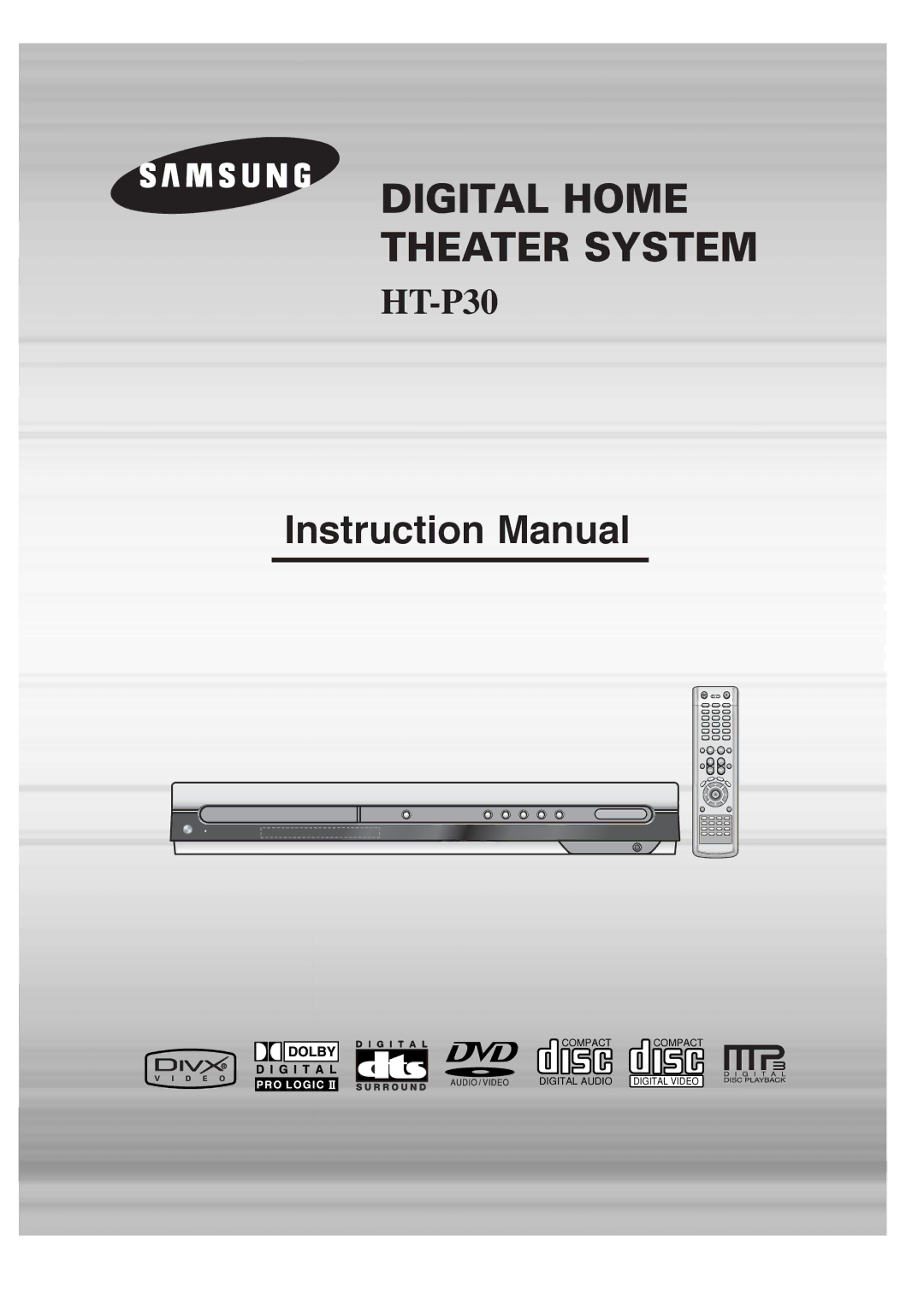 Samsung HT-P30 instruction manual Digital Home Theater System 