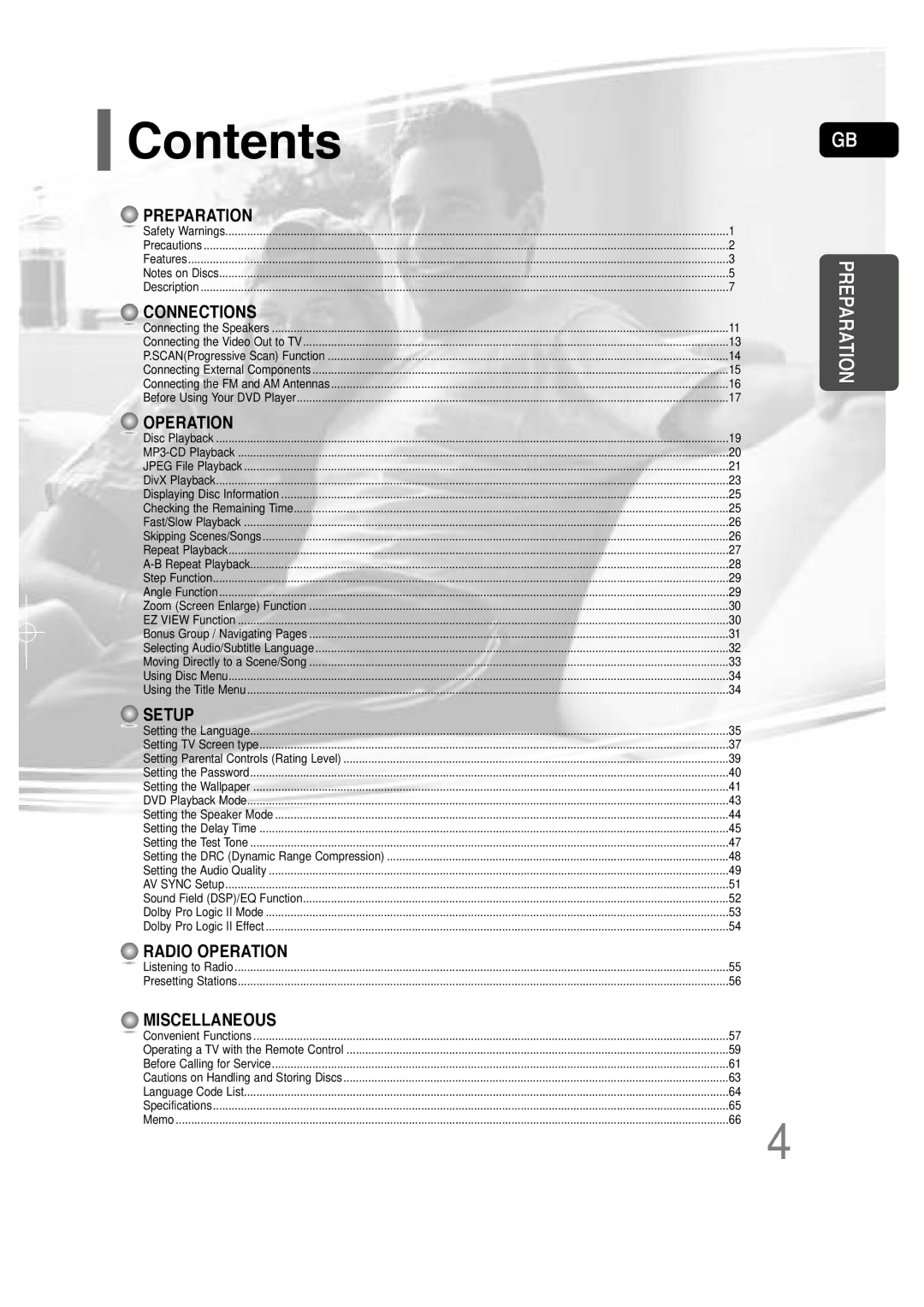 Samsung HT-P30 instruction manual Contents 