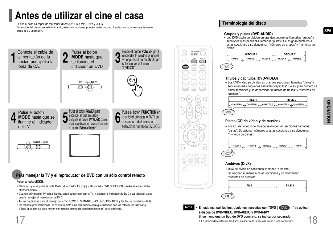 Samsung HT-P40 manual Antes de utilizar el cine el casa, Terminología del disco 