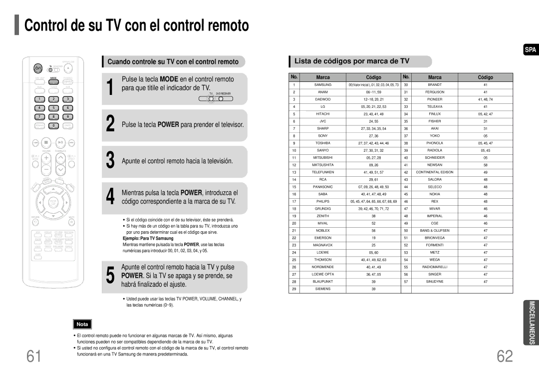 Samsung HT-P40 manual Cuando controle su TV con el control remoto, Para que titile el indicador de TV 