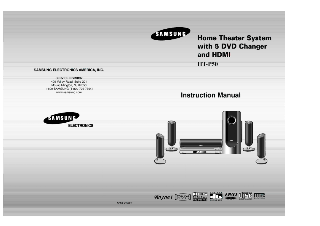 Samsung HT-P50 instruction manual Valley Road, Suite Mount Arlington, NJ Samsung 