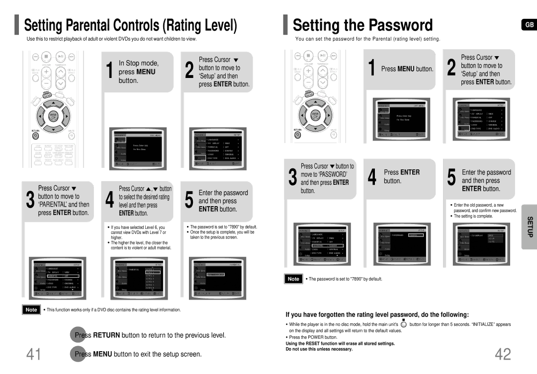 Samsung HT-P70R/ELS manual Press Cursor Button to move to Press Menu button, Press Cursor , button, Enter the password 