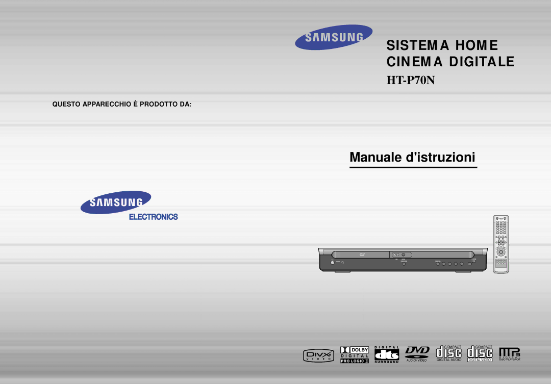 Samsung HT-P70NR/ELS, HT-P70R/ELS manual Sistema Home Cinema Digitale 