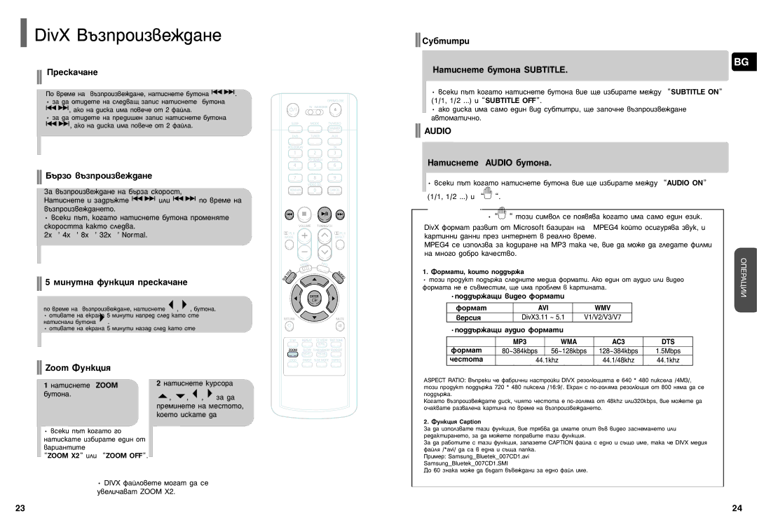 Samsung HT-P70NR/ELS, HT-P70R/ELS manual DivX Ç˙ÁÔÓËÁ‚ÂÊ‰‡ÌÂ, Audio 