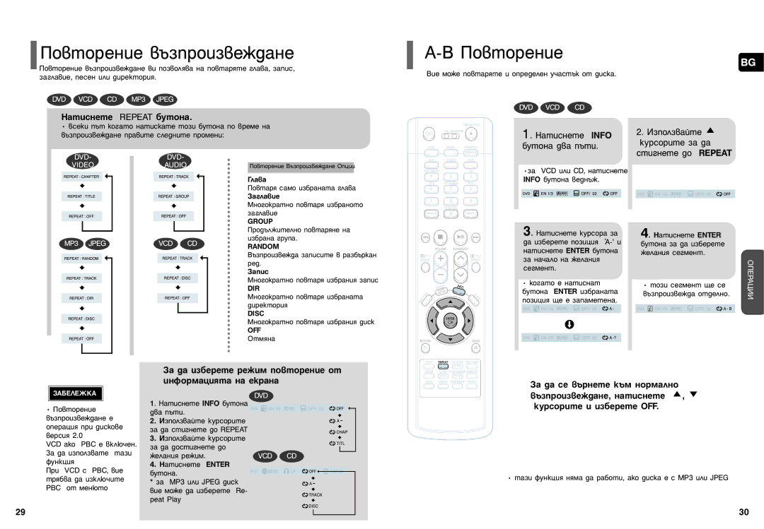 Samsung HT-P70R/ELS, HT-P70NR/ELS manual Èó‚Úóâìëâ ‚˙Áôóëá‚Âê‰‡Ìâ, ‡ÚËÒÌÂÚÂ Repeat ·ÛÚÓÌ‡ 