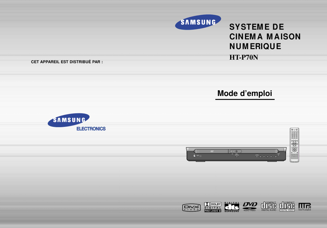 Samsung HT-P70NR/ELS, HT-P70R/ELS manual Digital Home Cinema System 