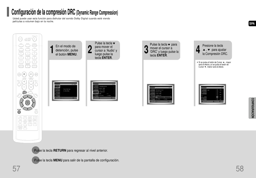 Samsung HT-P70R/ELS manual Pulse la tecla 2 para mover el, Detención, pulse el botón Menu 