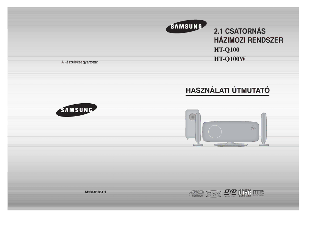 Samsung HT-XQ100R/ELS, HT-Q100T/XEH, HT-Q100WR/ELS, HT-XQ100T/XEF, HT-Q100T/XEF, HT-Q100R/ELS, HT-Q100T/XET, HT-XQ100T/XET manual 