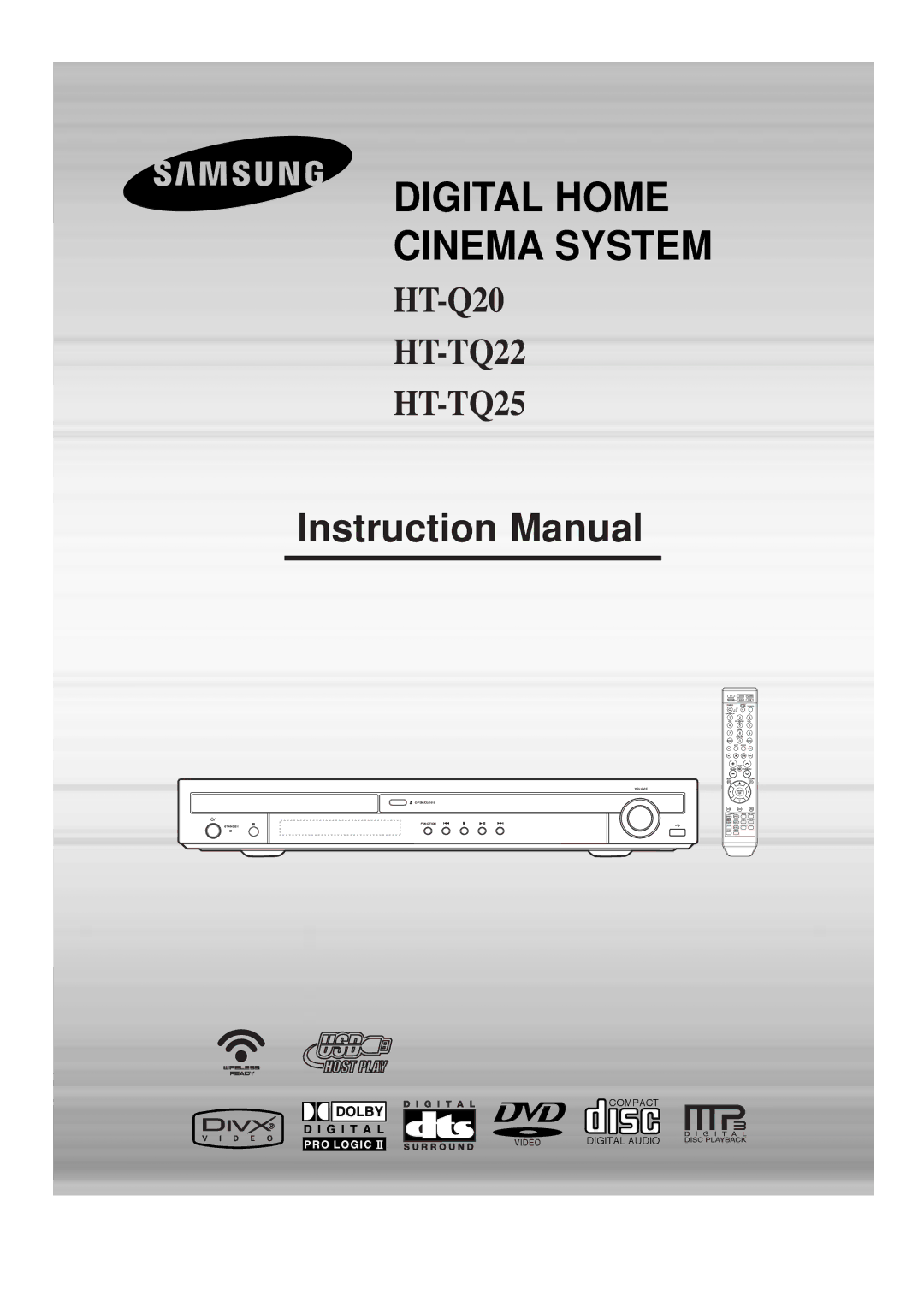 Samsung HT-TQ22, HT-Q20 instruction manual Digital Home Cinema System 