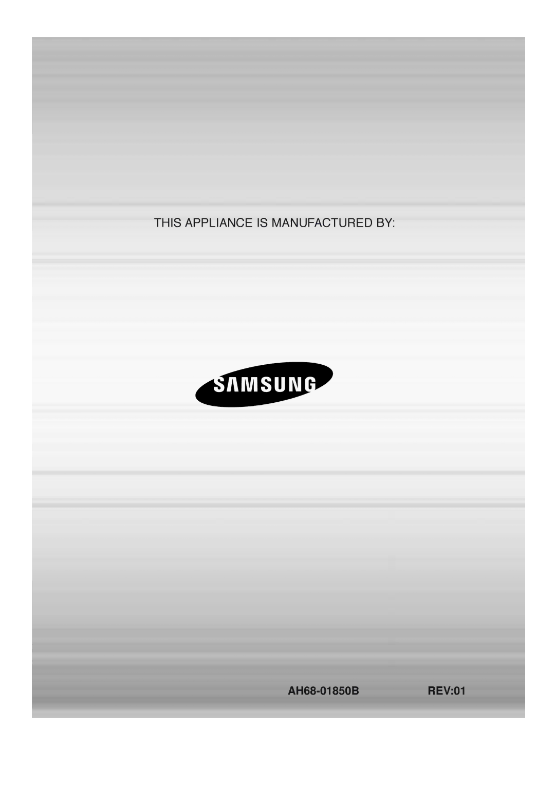 Samsung HT-Q20, HT-TQ22 instruction manual This Appliance is Manufactured by 