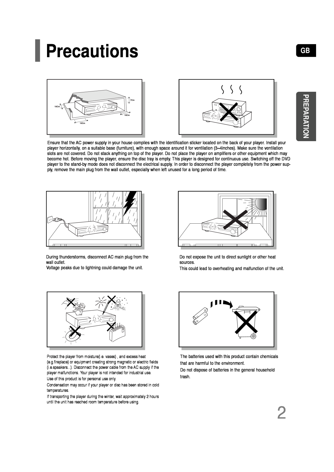 Samsung HT-TQ22, HT-Q20 instruction manual Precautions, Preparation 