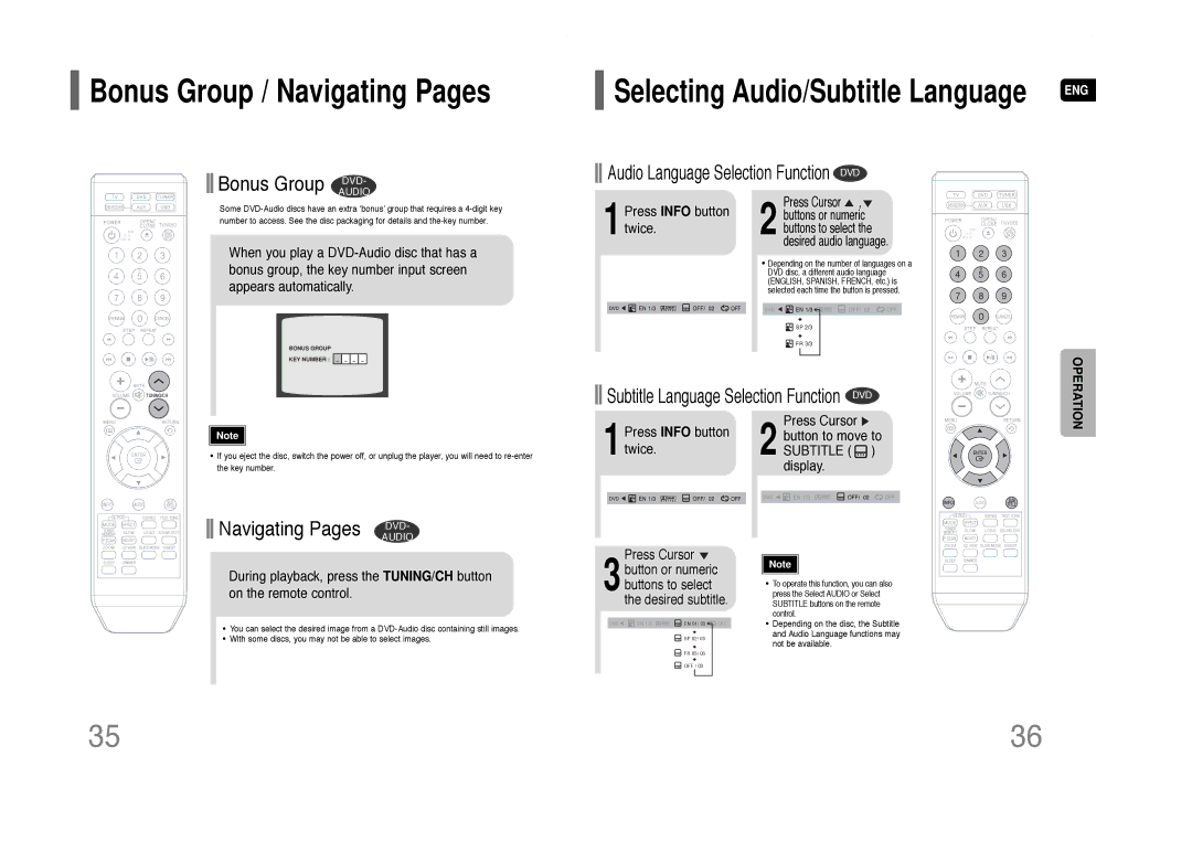 Samsung HT-Q40 instruction manual Press Cursor, Press Info button Button to move to 1twice 