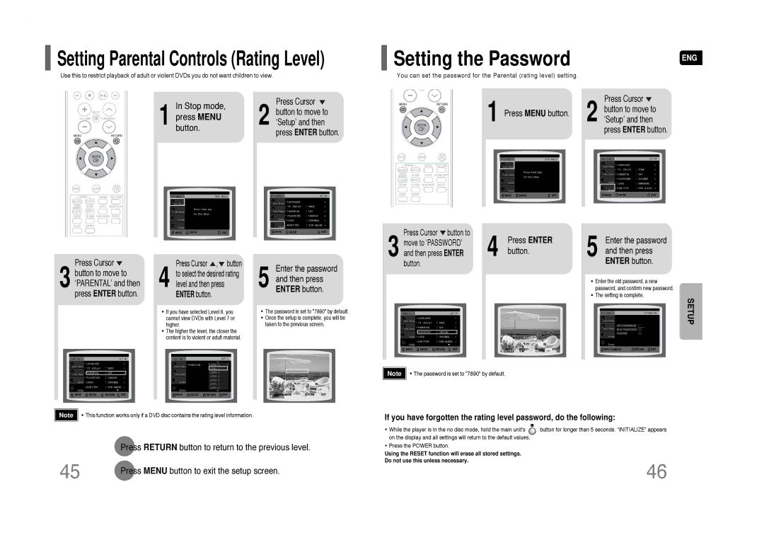 Samsung HT-Q40 instruction manual Button, Enter the password and then press, Enter the password Then press Enter button 