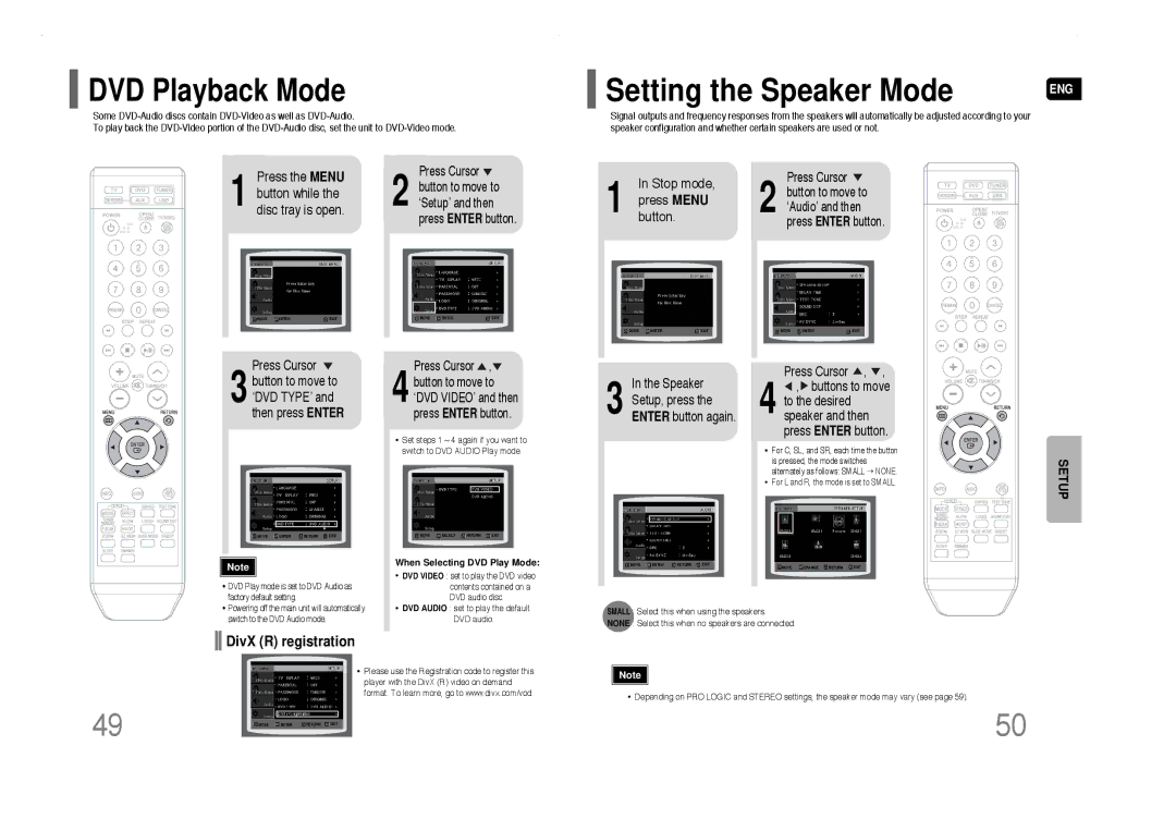 Samsung HT-Q40 instruction manual DVD Playback Mode, Button to move to, ‘Dvd Type’, Then press Enter 