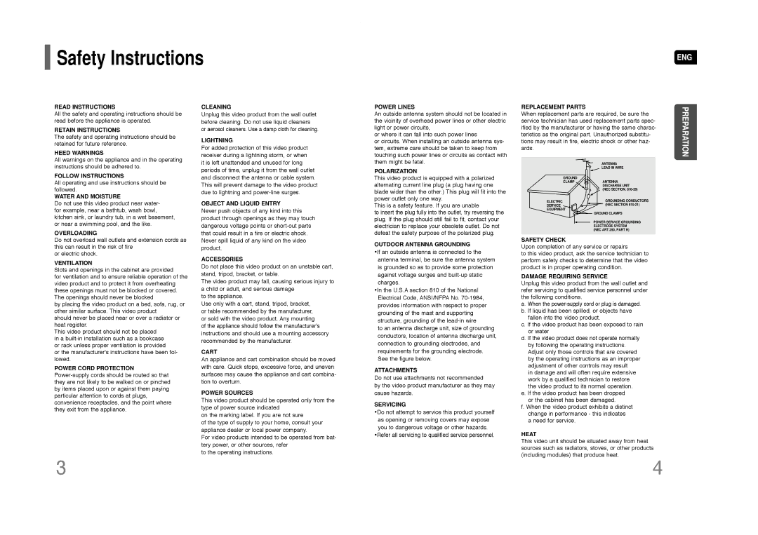 Samsung HT-Q40 instruction manual Safety Instructions 