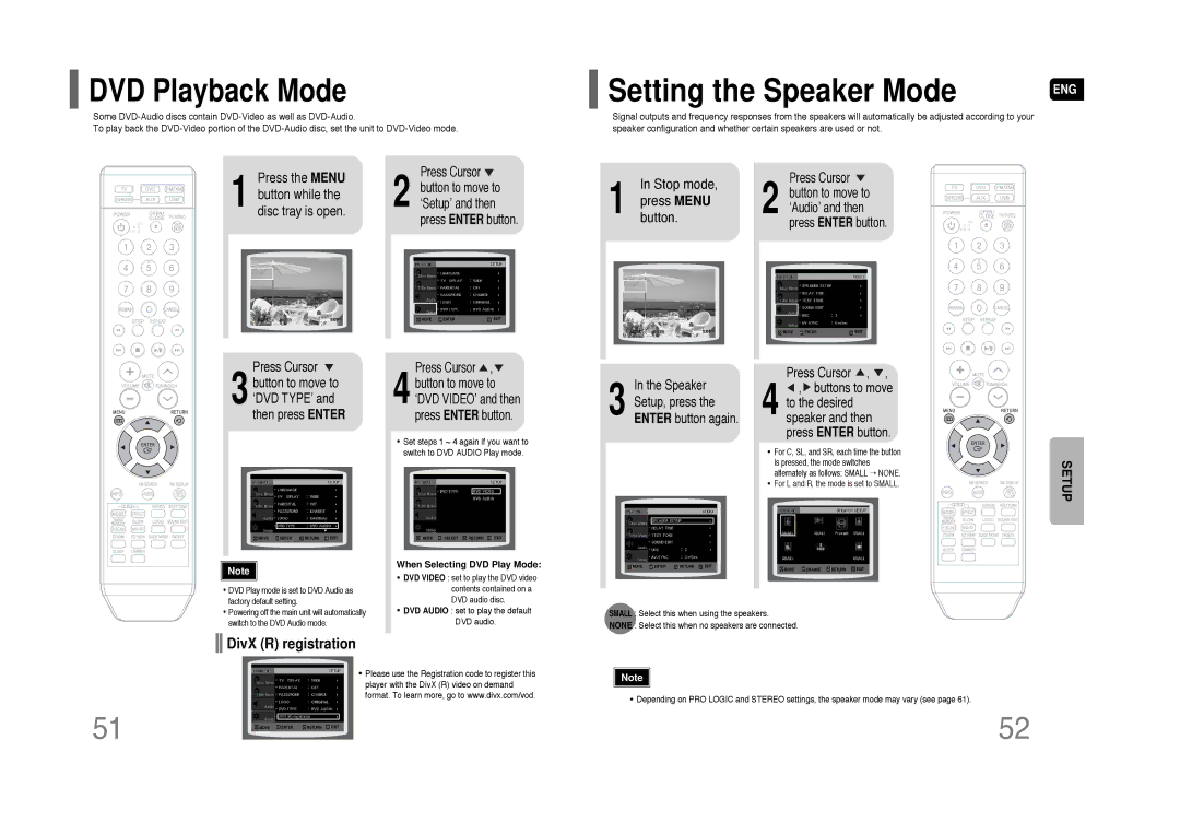 Samsung HT-Q45 instruction manual DVD Playback Mode, Button to move to, ‘Dvd Type’, Then press Enter 