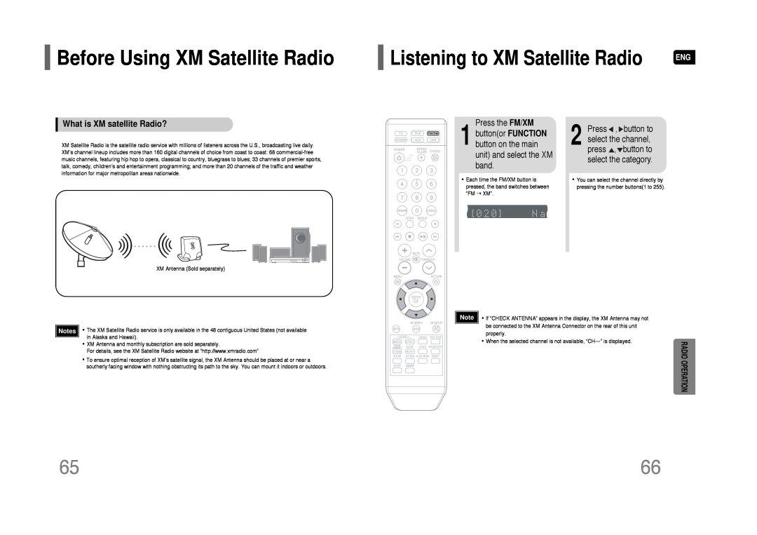 Samsung HT-Q45 Before Using XM Satellite Radio, Listening to XM Satellite Radio, What is XM satellite Radio? 