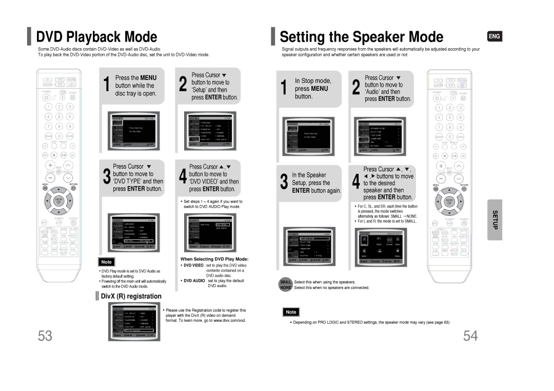 Samsung HT-Q70 instruction manual DVD Playback Mode, When Selecting DVD Play Mode 