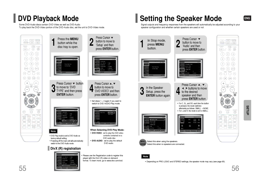 Samsung HT-Q80 HT-TQ85 instruction manual DVD Playback Mode, When Selecting DVD Play Mode 