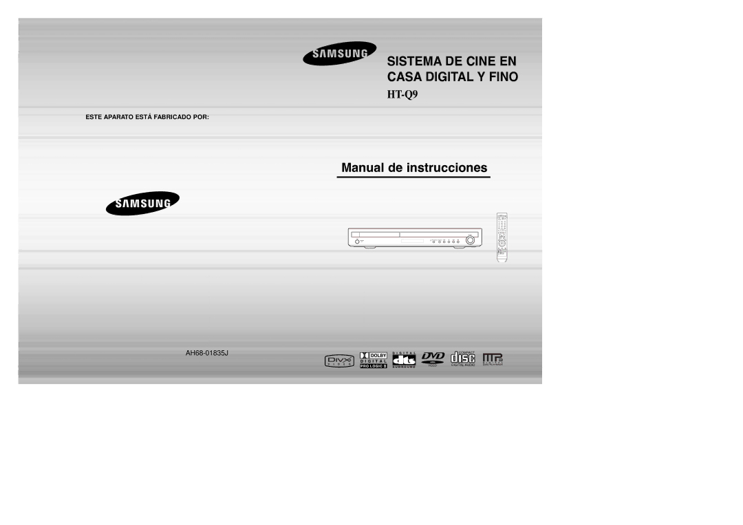 Samsung HT-Q9T/XSG, HT-Q9R/ELS manual Digital Home Cinema System 