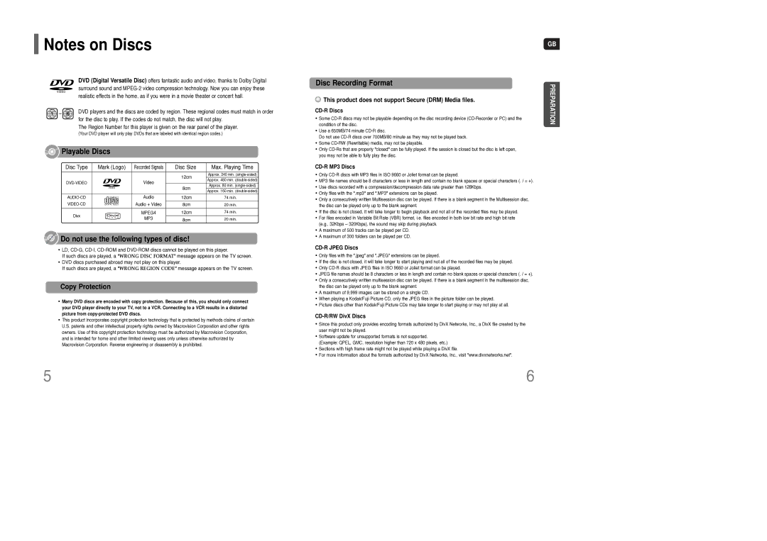 Samsung HT-Q9R/ELS, HT-Q9T/XSG manual Copy Protection, This product does not support Secure DRM Media files 