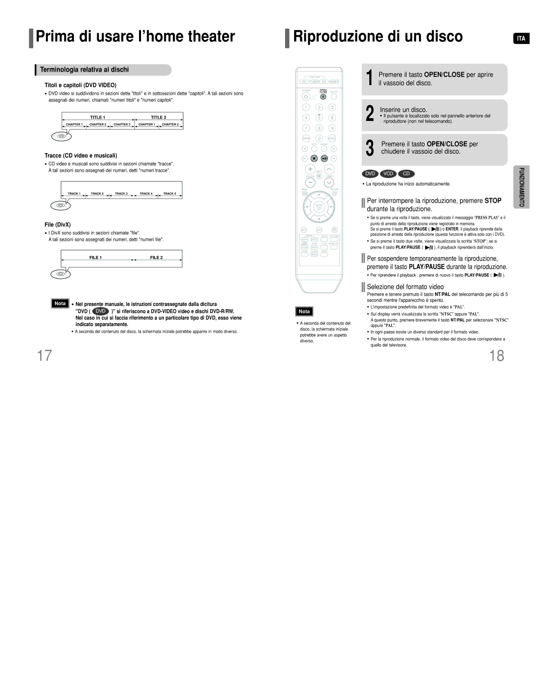 Samsung HT-Q9R/ELS manual Prima di usare l’home theater, Terminologia relativa ai dischi 