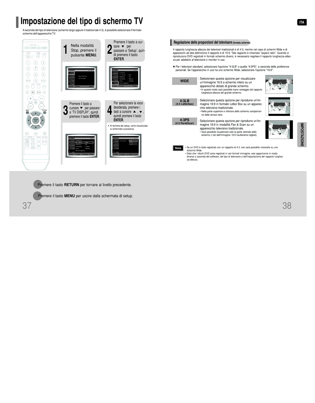 Samsung HT-Q9R/ELS manual Nella modalità, Letterbox, 43 Pan&Scan 