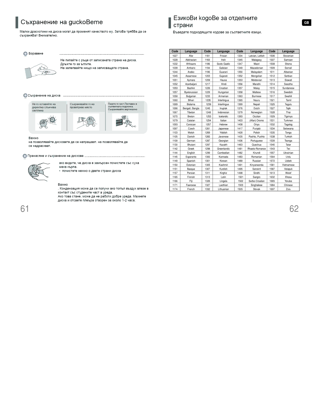 Samsung HT-Q9R/ELS manual Language Code List, Code Language 