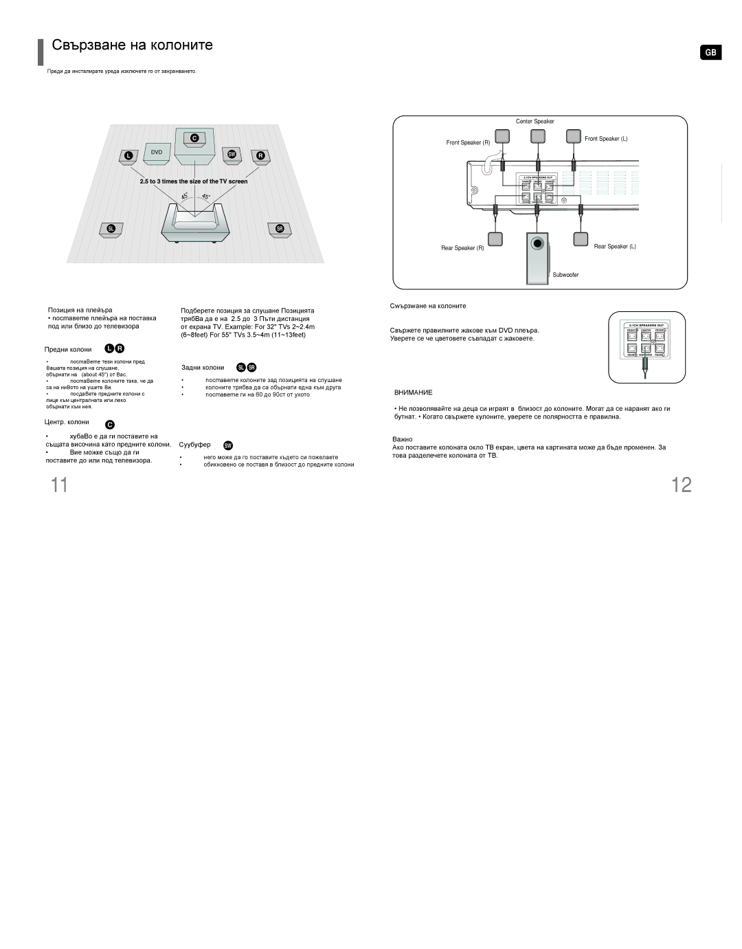 Samsung HT-Q9R/ELS manual Connecting the Speakers, Back of the Main Unit 