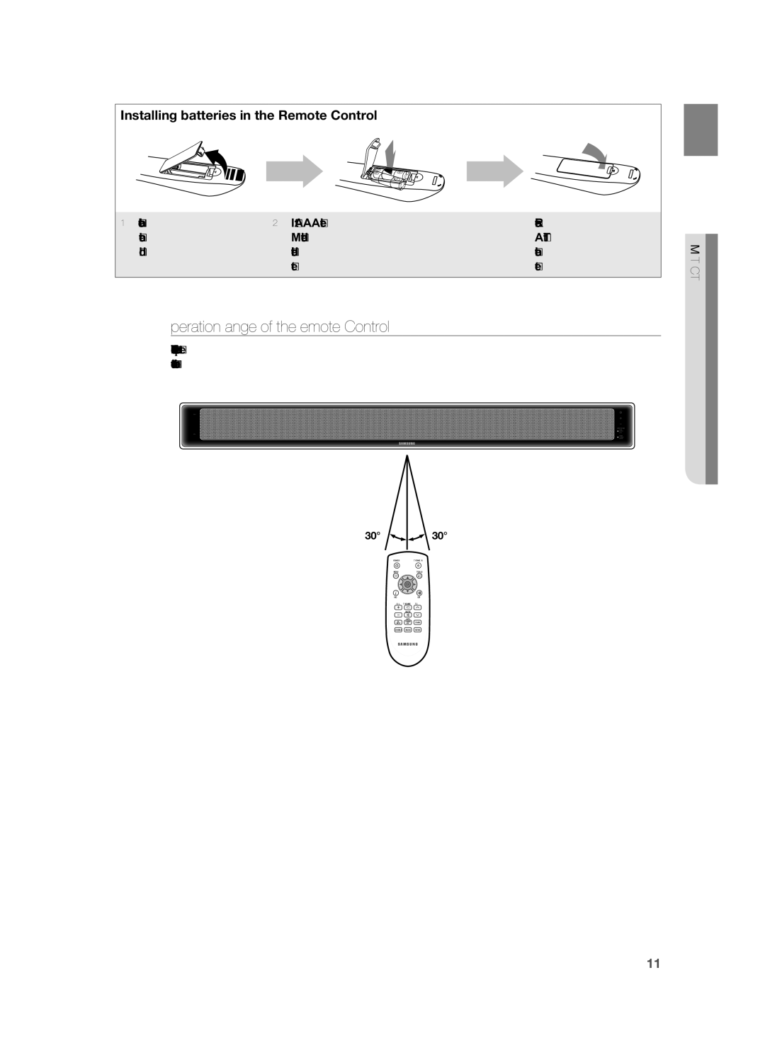 Samsung HT-SB1 user manual Installing batteries in the Remote Control, Compartment For about one year 