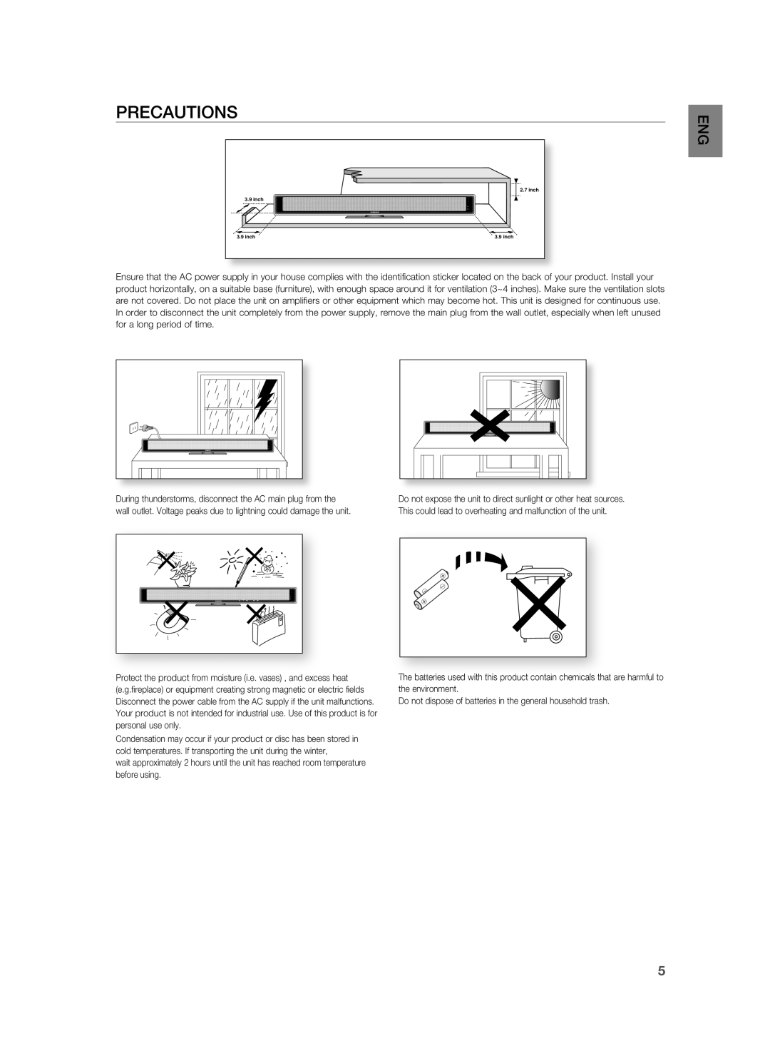 Samsung HT-SB1 user manual PREcAUTiOnS 