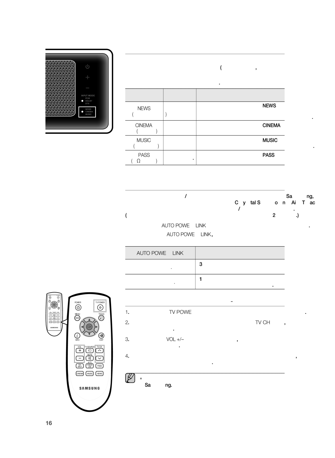 Samsung HT-SB1G/XER, HT-WS1R/XER manual Использование акустического режима, Auto Power Link 