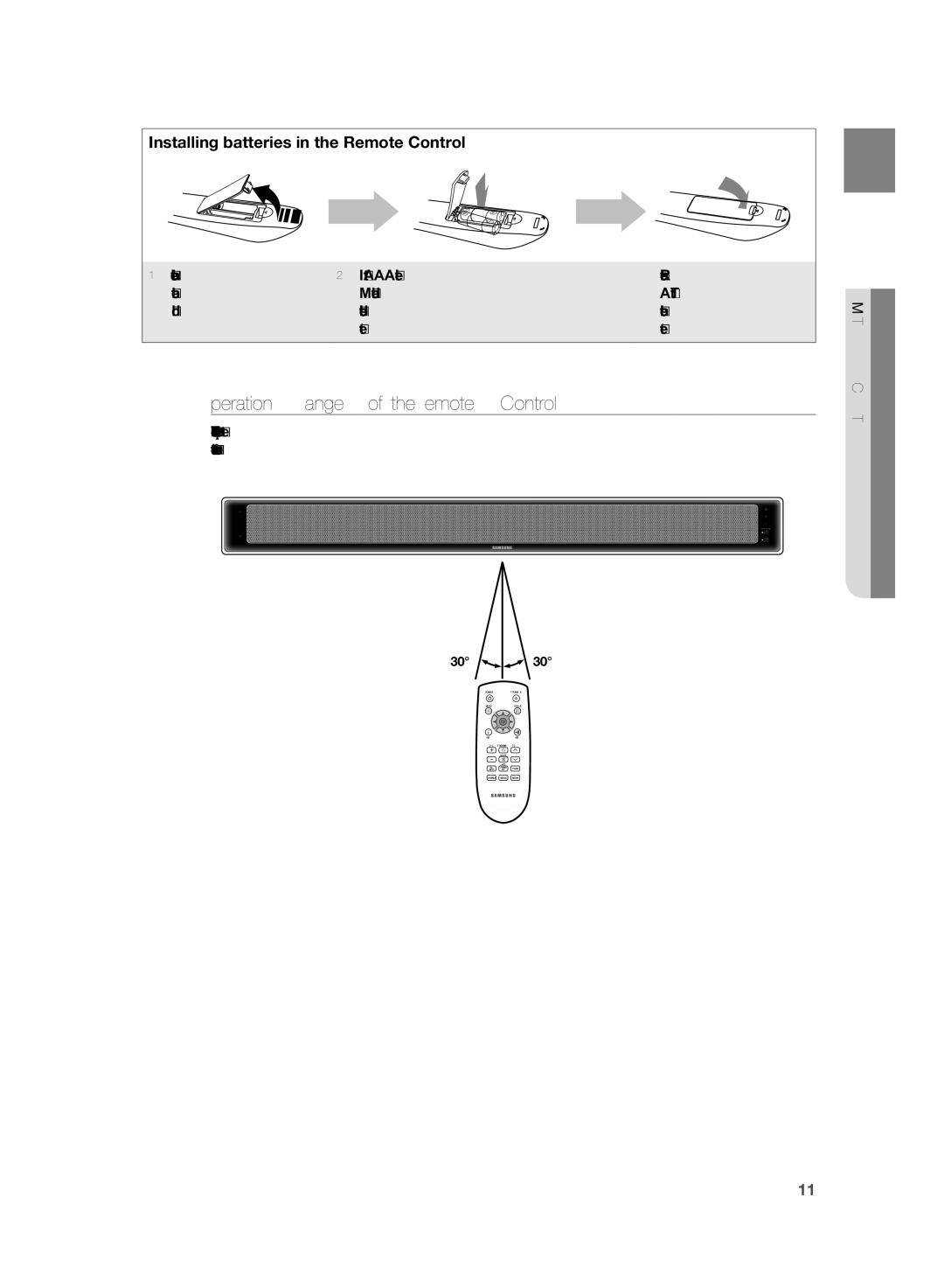 Samsung HT-WS1R/XER, HT-SB1G/XER manual Installing batteries in the Remote Control, Compartment For about one year 