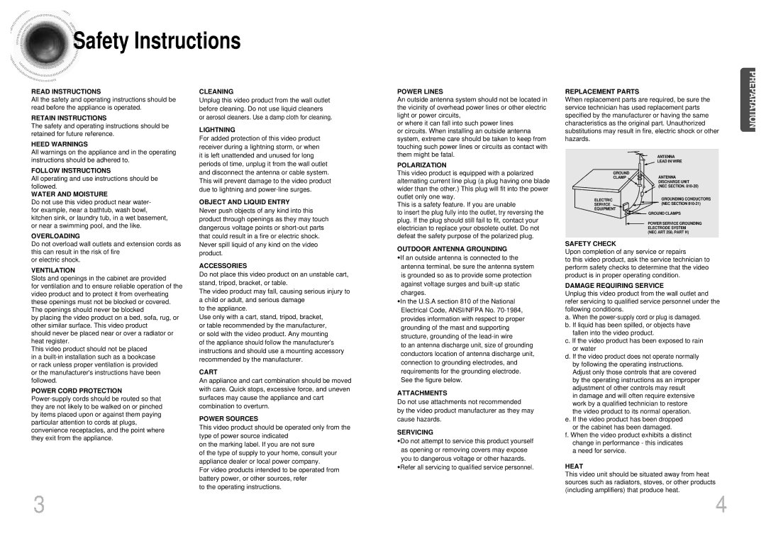 Samsung HT-SK5 All operating and use instructions should be followed, Slots and openings in the cabinet are provided 