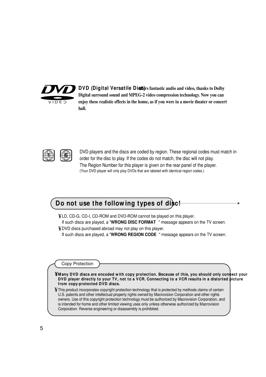 Samsung HT-SK6 instruction manual Do not use the following types of disc 