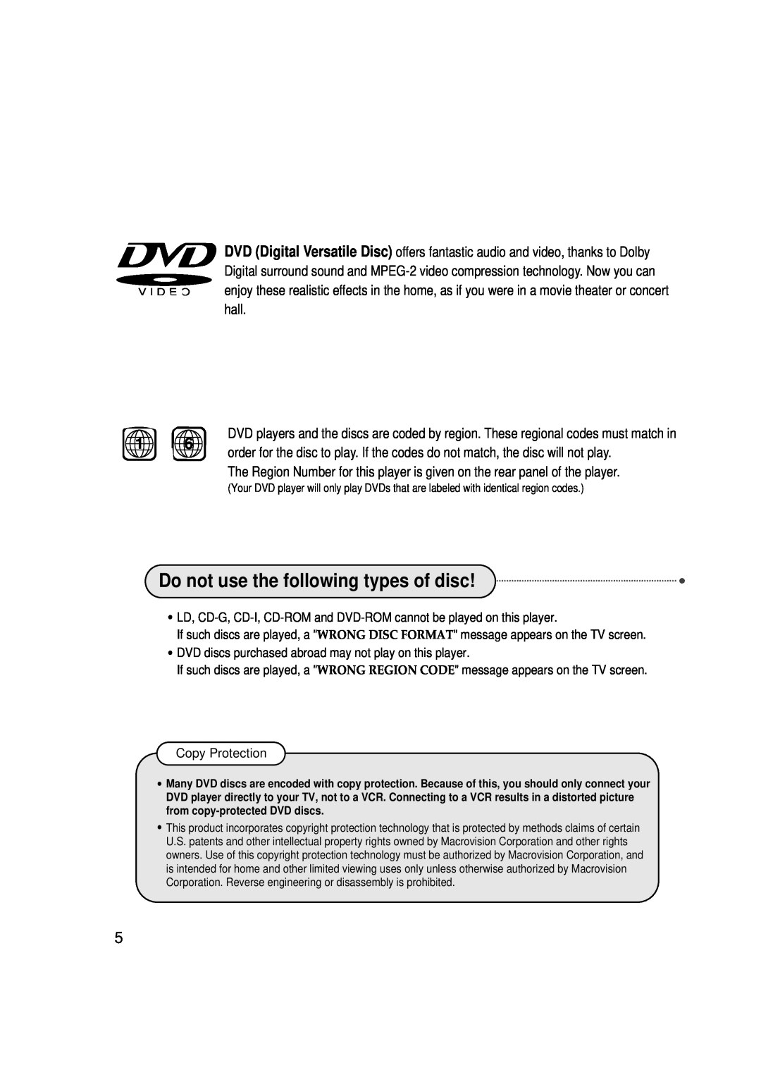 Samsung HT-SK6 instruction manual Do not use the following types of disc 