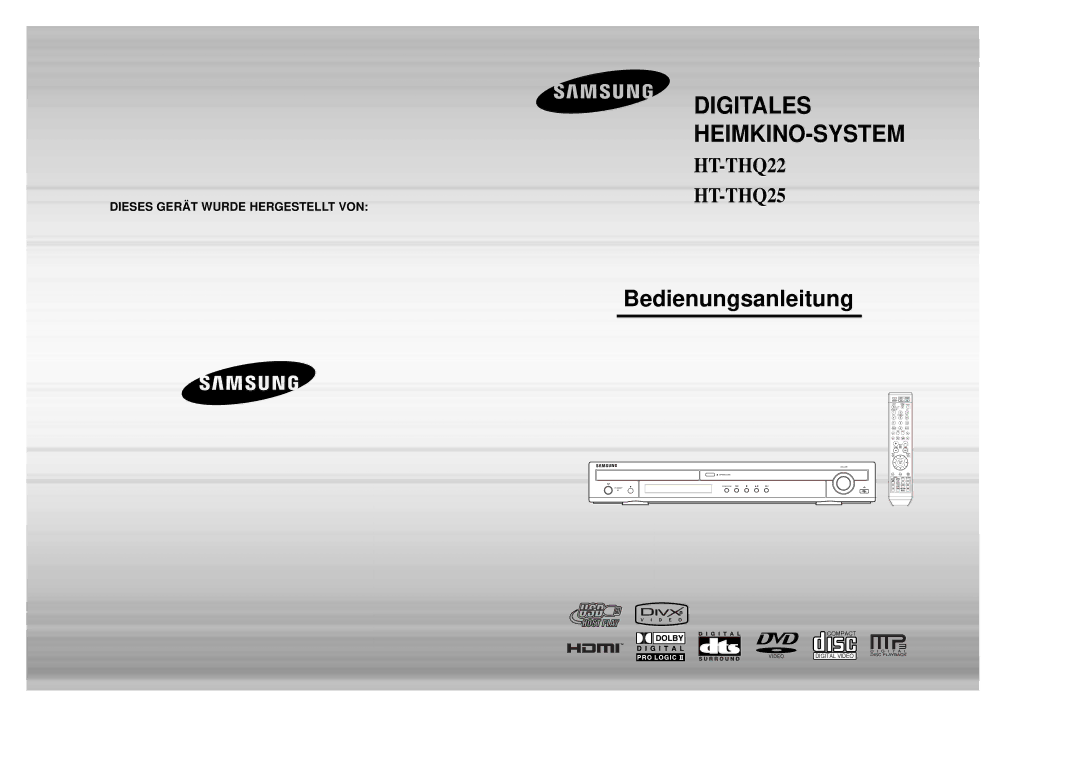 Samsung HT-THQ25R/ELS, HT-THQ22R/ELS manual Digitales HEIMKINO-SYSTEM 