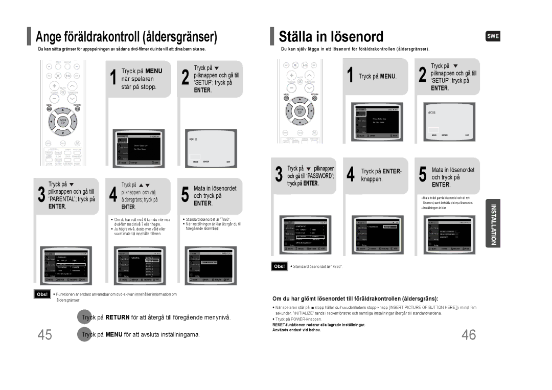 Samsung HT-THQ22R/ELS, HT-THQ25R/ELS manual När spelaren, Står på stopp 