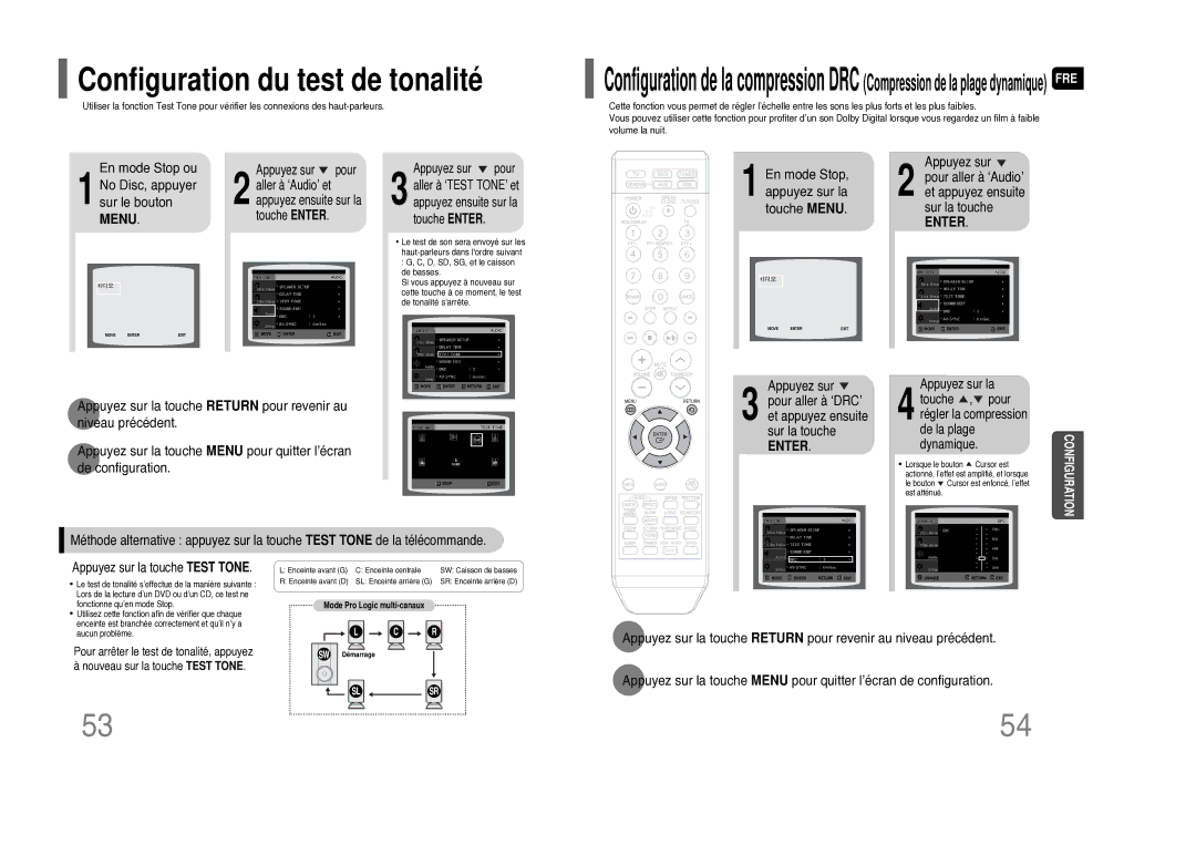 Samsung HT-THQ25R/ELS manual Mode Stop ou, Disc, appuyer, Sur le bouton 