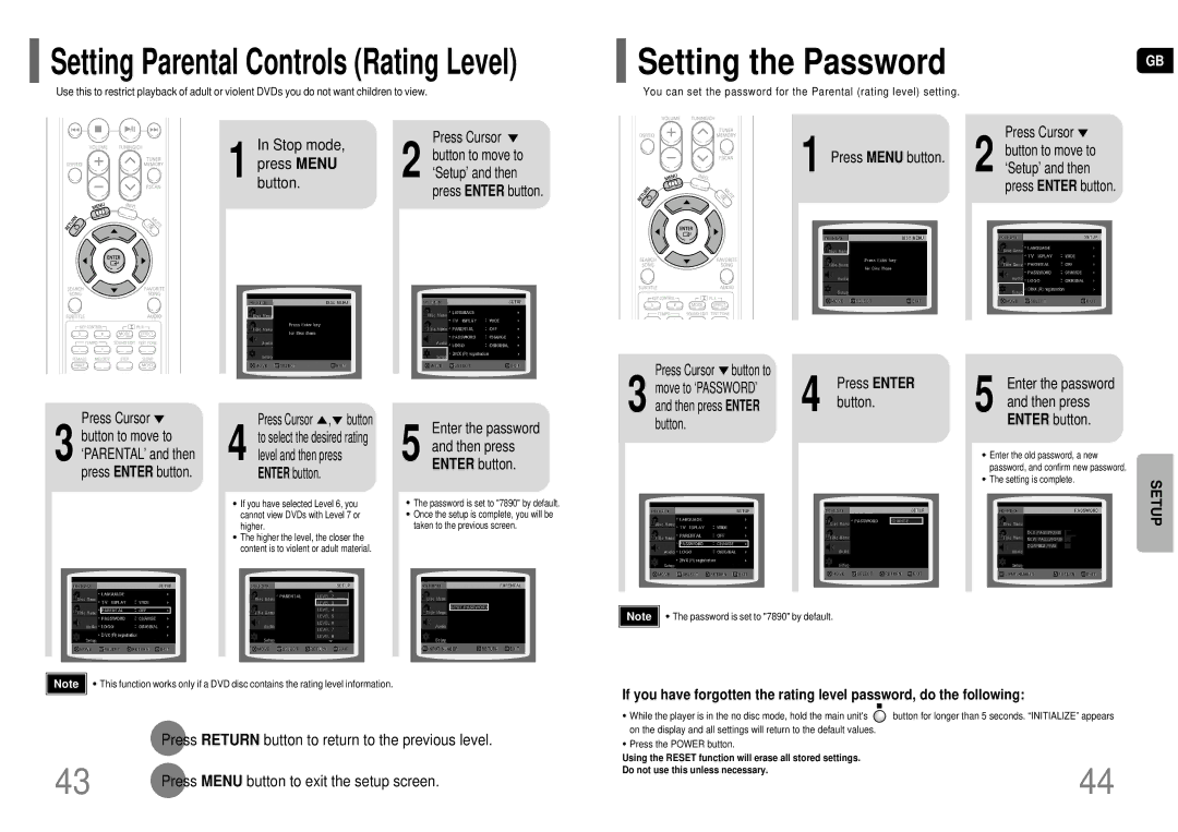 Samsung HT-KP70R/XFO, HT-TKP75R/XFO manual Setting the Password 