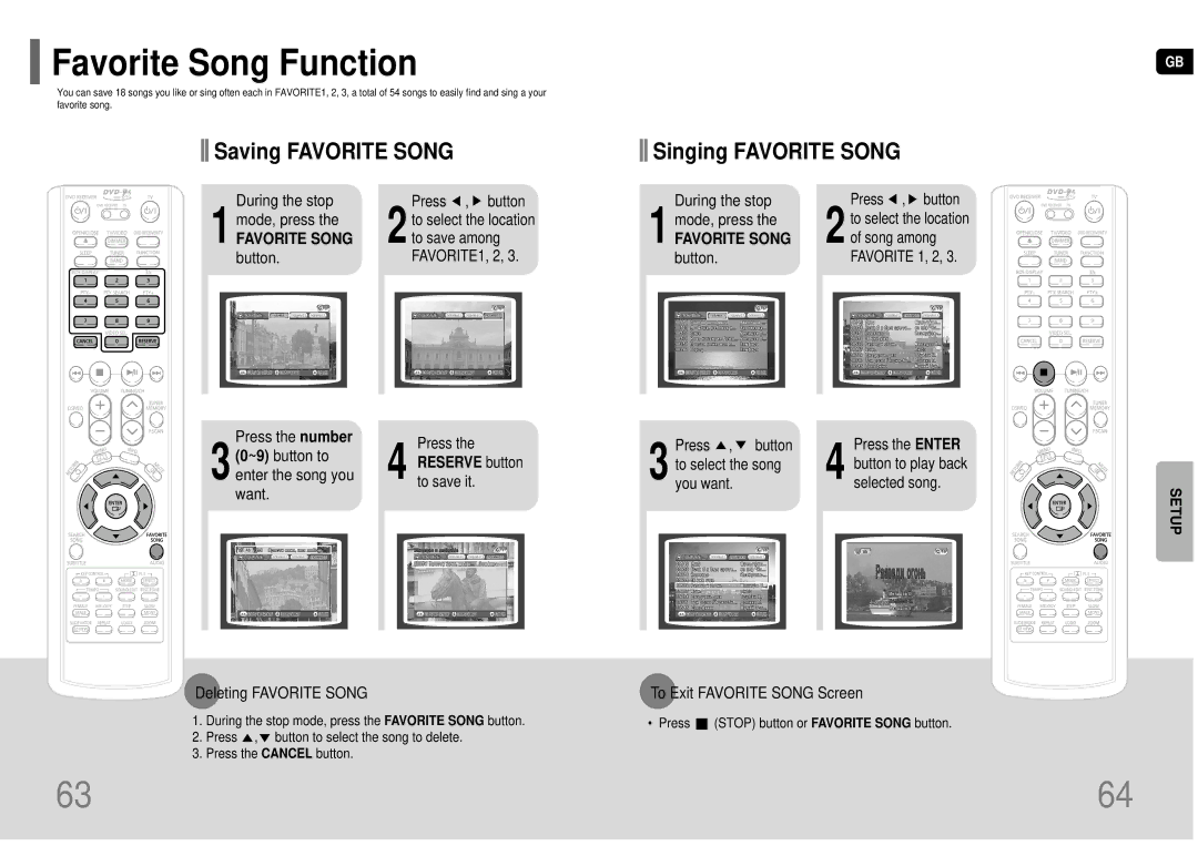 Samsung HT-KP70R/XFO, HT-TKP75R/XFO manual Favorite Song Function, Saving Favorite Song, Singing Favorite Song 