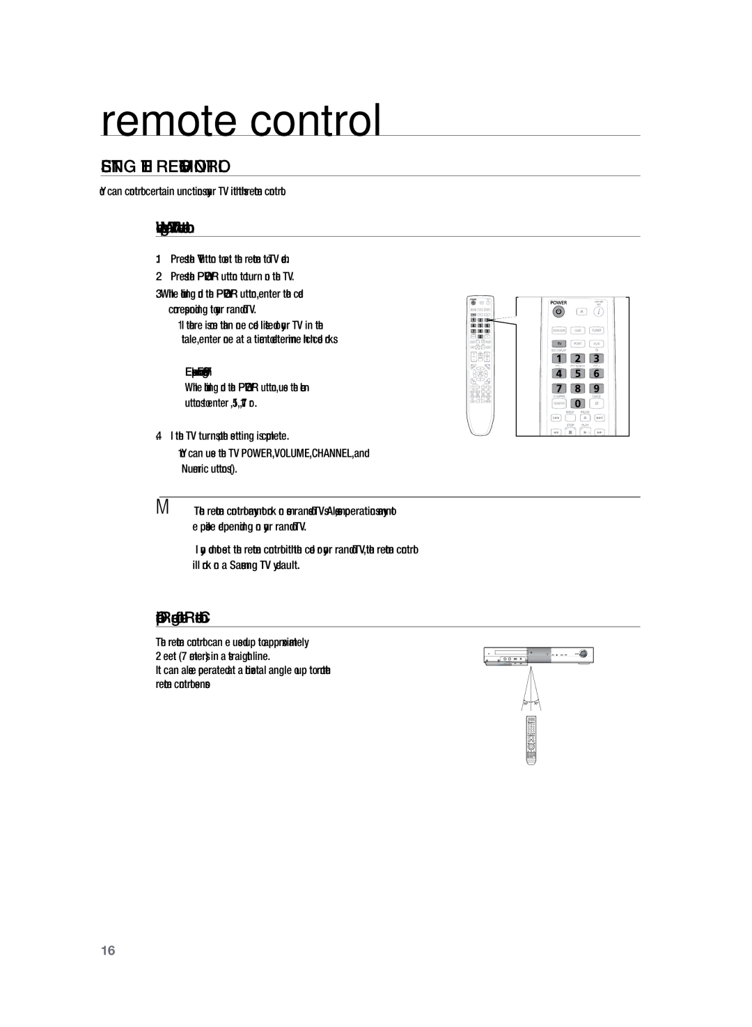 Samsung HT-TKZ325R/XER, HT-TKZ425R/XER manual Setting the Remote Control, When operating a TV with the remote control 