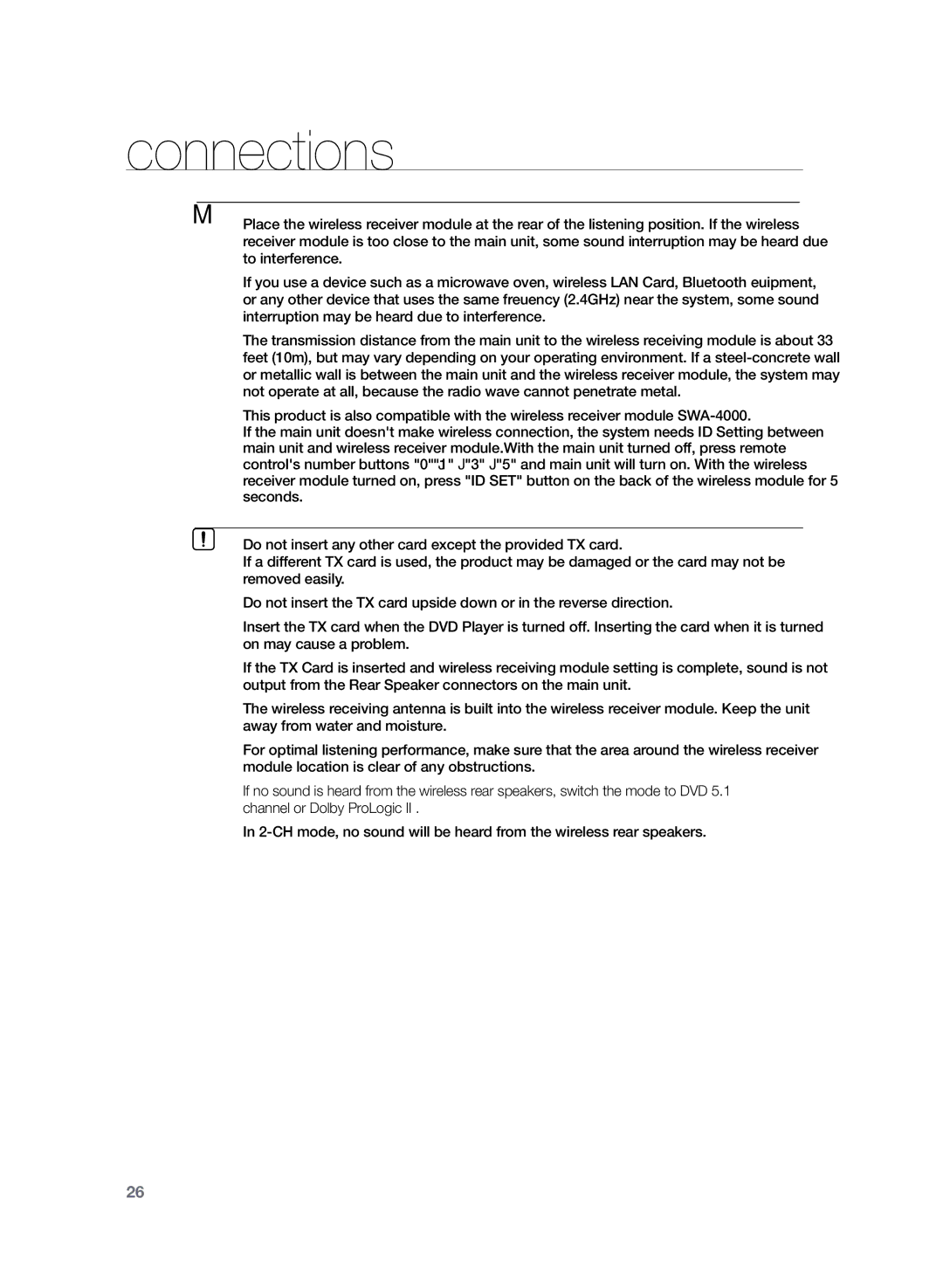 Samsung HT-TKZ325R/XER, HT-TKZ425R/XER manual Connections 