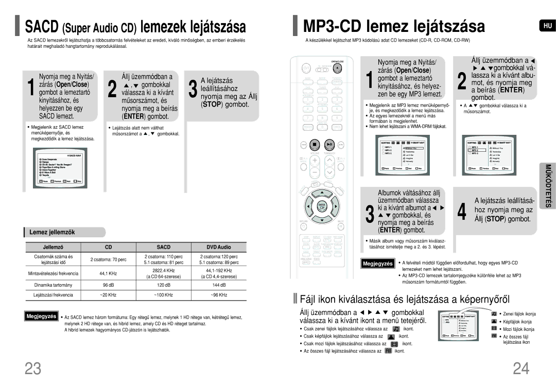 Samsung HT-P70R/ELS manual MP3-CD lemez lejátszása, Állj üzemmódban a, Ki a kívánt albumot a, Gombokkal, és, Enter gombot 