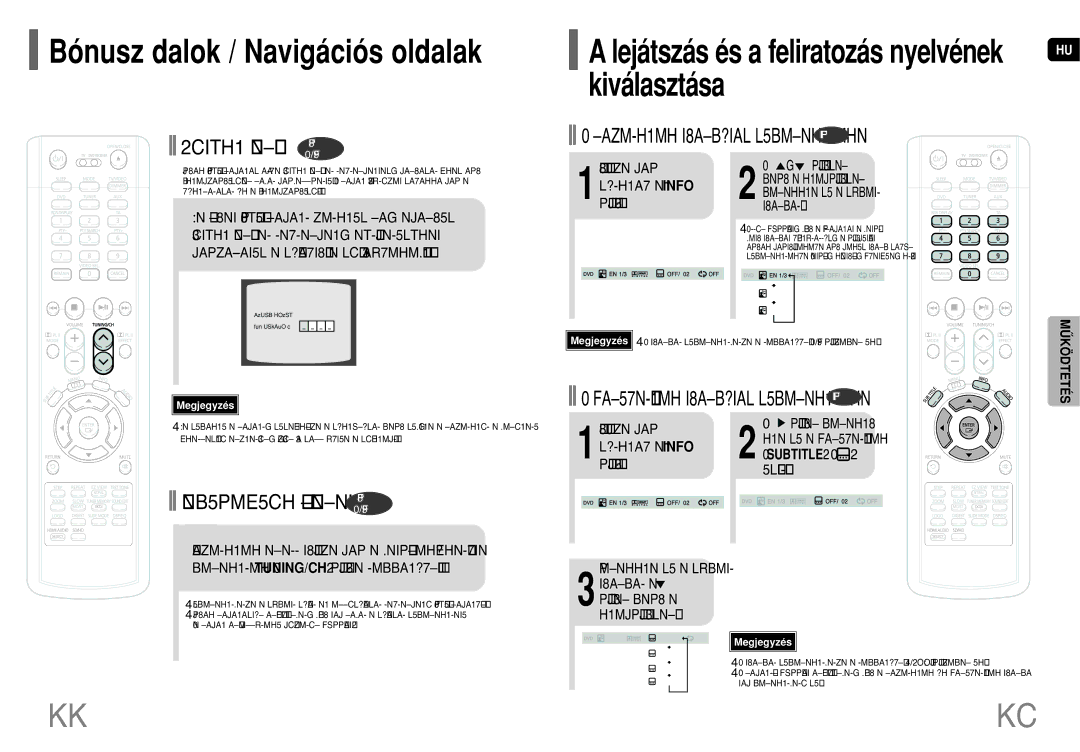 Samsung HT-TP75R/ELS manual Lejátszás és a feliratozás nyelvének kiválasztása, Válassza ki a kívánt nyelvet, Subtitle ikont 