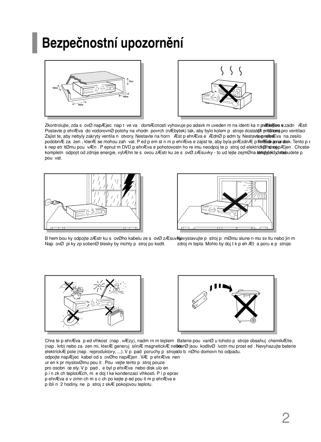 Samsung HT-Q20R/ELS, HT-TQ22R/ELS manual Bezpečnostní upozornění 