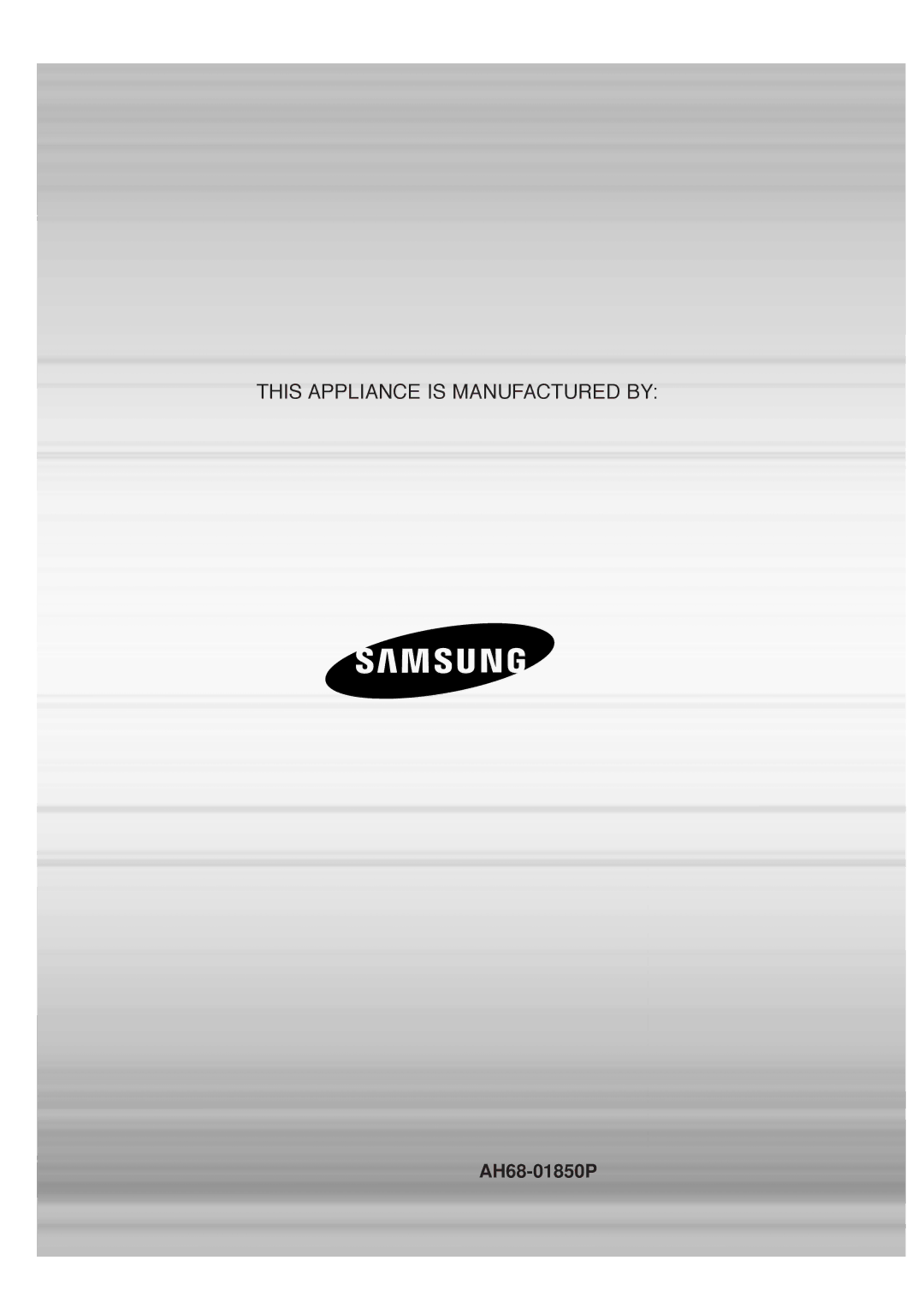 Samsung HT-TQ25R/XFO, HT-TQ22R/XFU, HT-Q20R/XFU, HT-TQ22R/XFO manual This Appliance is Manufactured by 