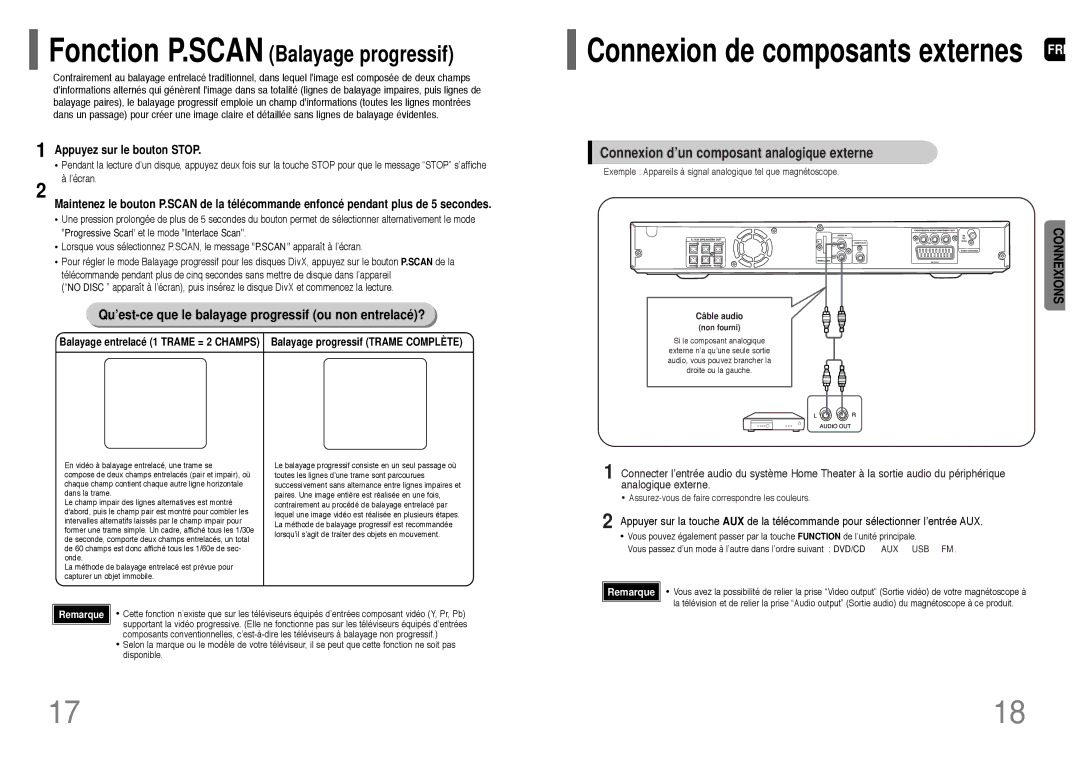 Samsung HT-TQ25R/ELS, HT-Q20R/ELS manual Qu’est-ce que le balayage progressif ou non entrelacé?, Appuyez sur le bouton Stop 